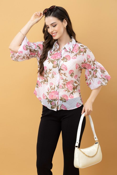 Baloon Sleeves Casual Shirt