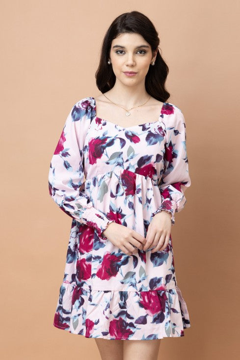 Floral Printed Fit & Flare Dress