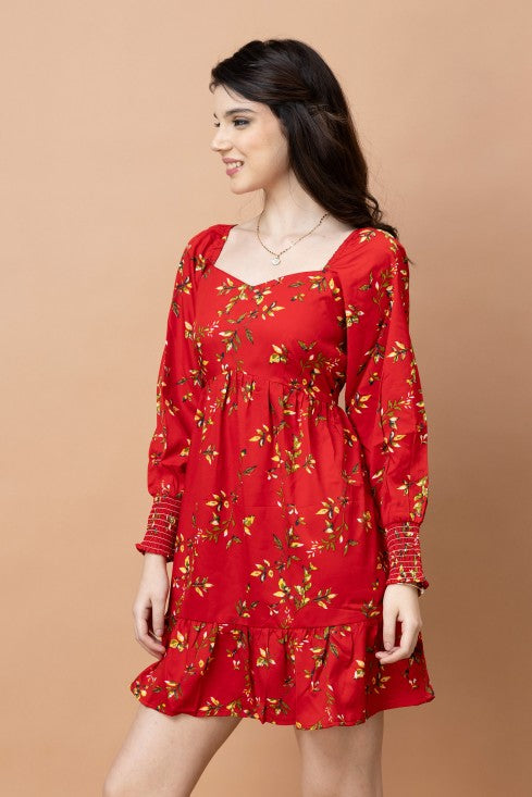 Floral Printed Fit & Flare Dress