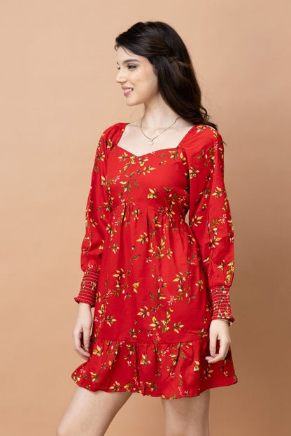 Floral Printed Fit & Flare Dress