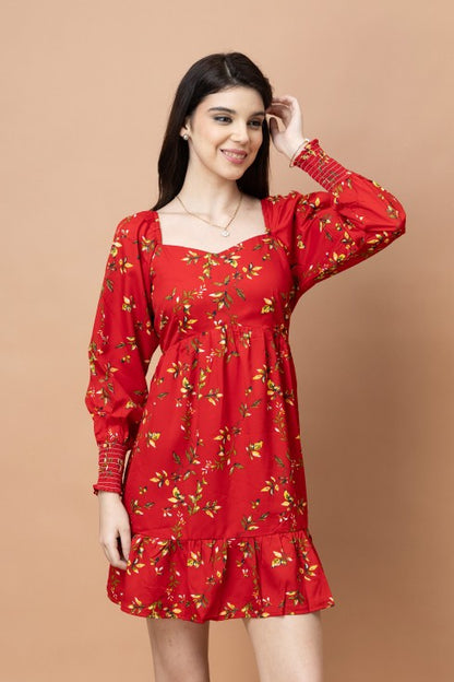 Floral Printed Fit & Flare Dress