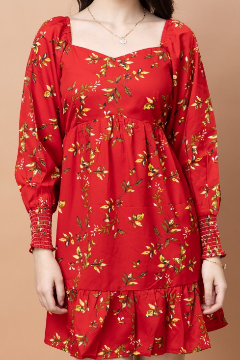 Floral Printed Fit & Flare Dress