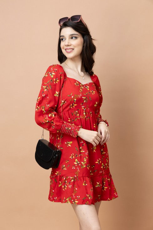 Floral Printed Fit & Flare Dress