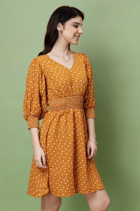 Smocked Waist Fit & Flare Dress