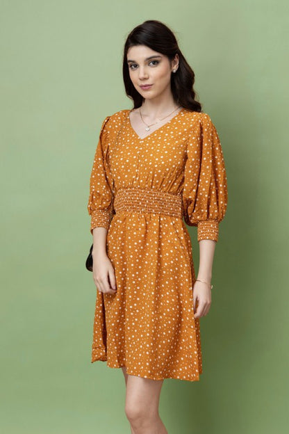 Smocked Waist Fit & Flare Dress