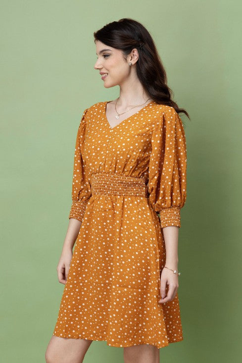 Smocked Waist Fit & Flare Dress
