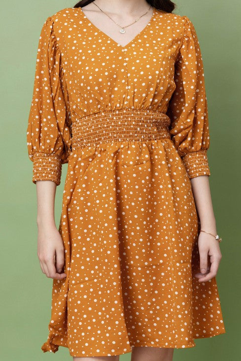 Smocked Waist Fit & Flare Dress