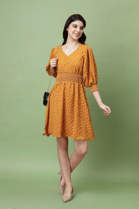 Smocked Waist Fit & Flare Dress