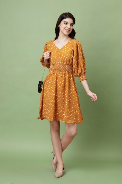 Smocked Waist Fit & Flare Dress