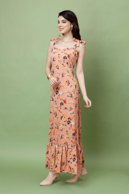 Floral Printed Strappy Maxi Dress