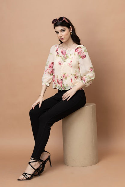 Floral Printed Blouson Top
