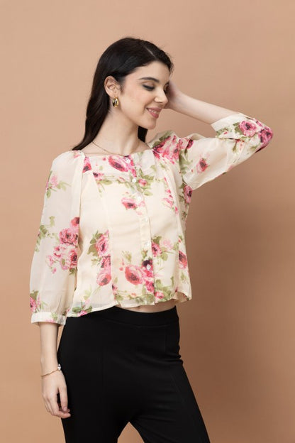 Floral Printed Blouson Top