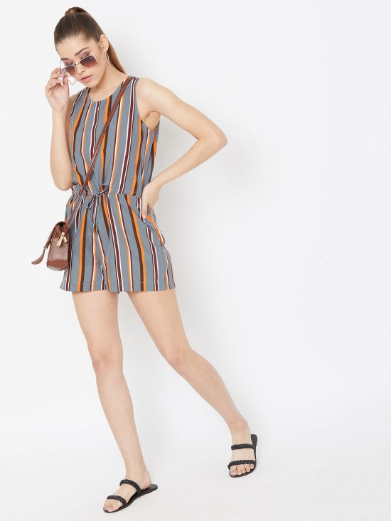 Stripes Printed Playsuit
