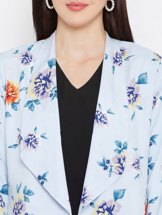 Floral printed summer blazer