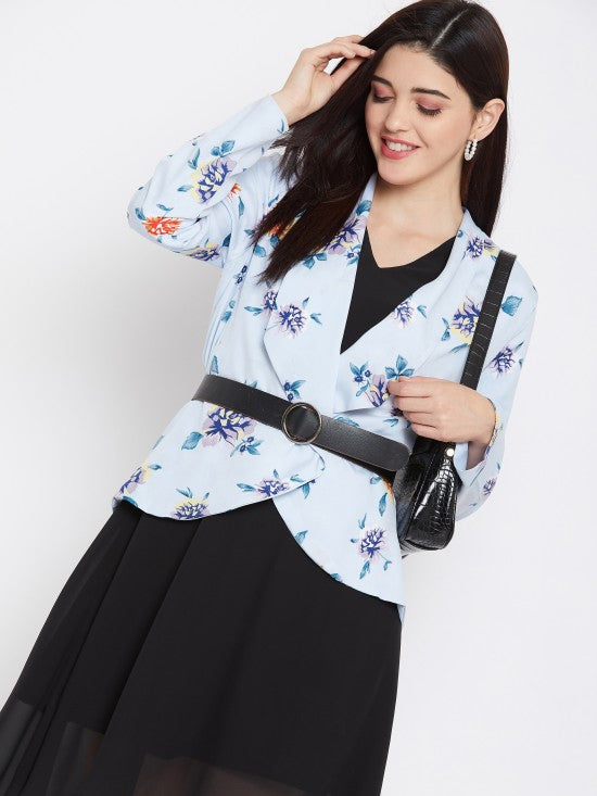 Floral printed summer blazer