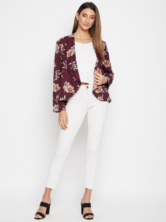 Floral printed blazer
