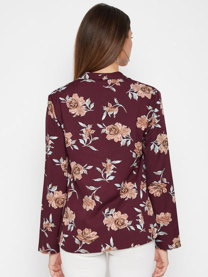 Floral printed blazer