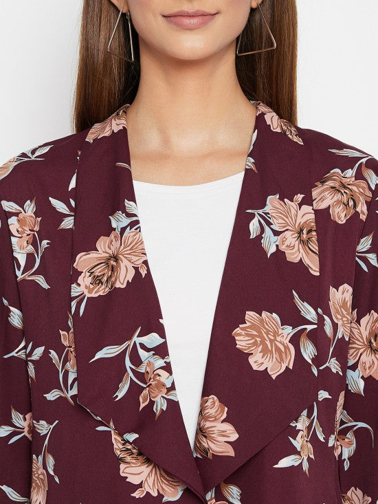 Floral printed blazer