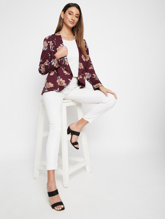Floral printed blazer