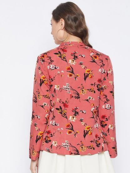 Floral printed blazer