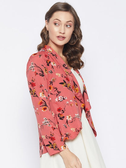 Floral printed blazer