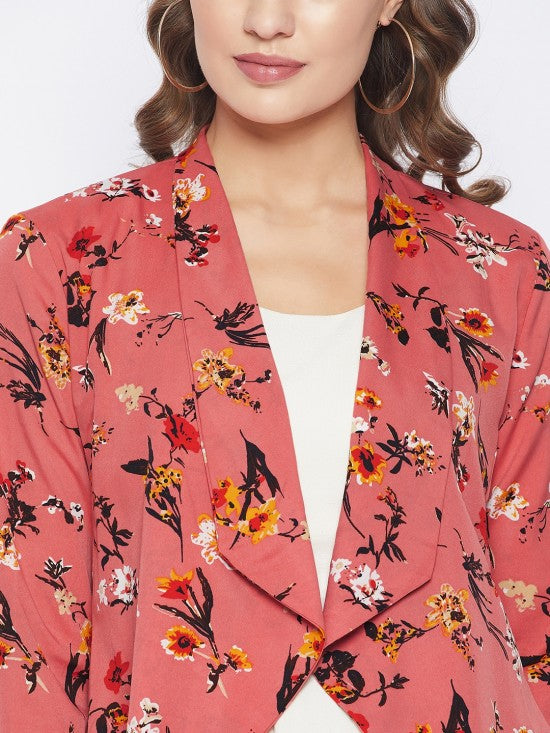 Floral printed blazer