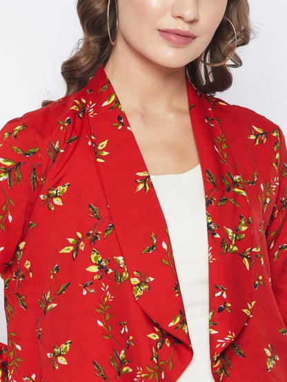 Floral printed blazer