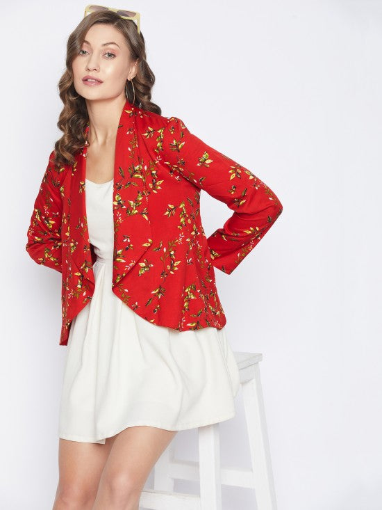 Floral printed blazer