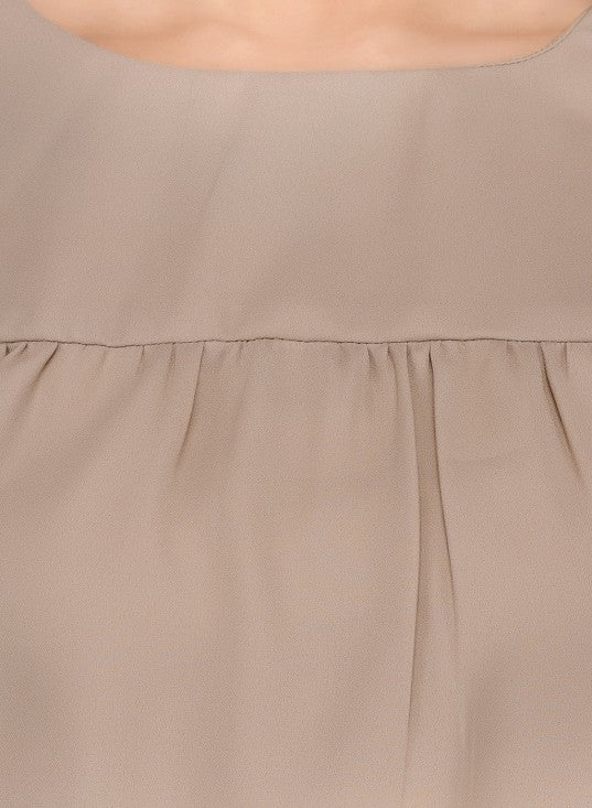Solid Bell Sleeves Top With Back Buttons