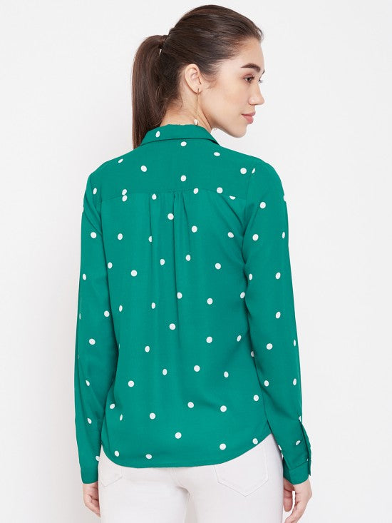 Polka dots printed regular shirt