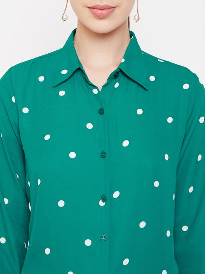 Polka dots printed regular shirt