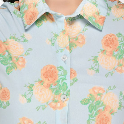Floral printed sleeveless shirt