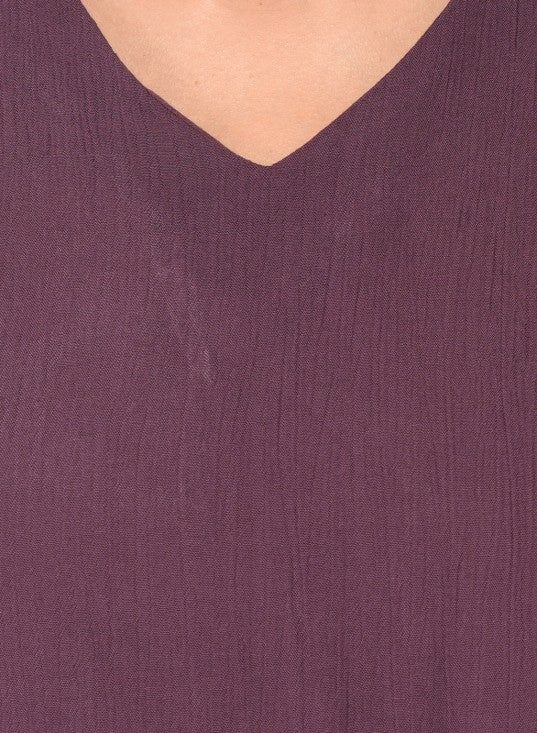 Solid Choker Neck Top With Cold Shoulder Bell Sleeves
