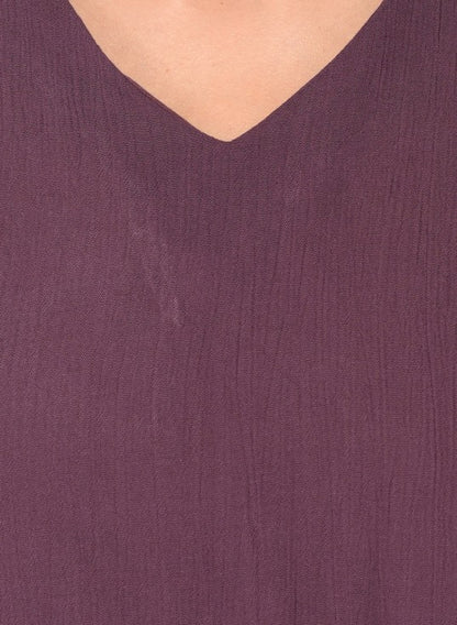 Solid Choker Neck Top With Cold Shoulder Bell Sleeves