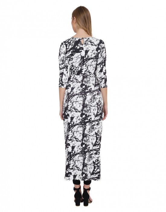 Abstract printed longline top