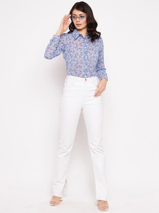Floral print regular shirt