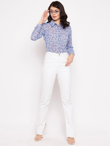 Floral print regular shirt