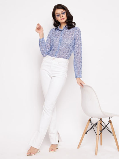 Floral print regular shirt