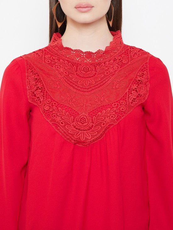 Laced Neck Full Sleeves Top