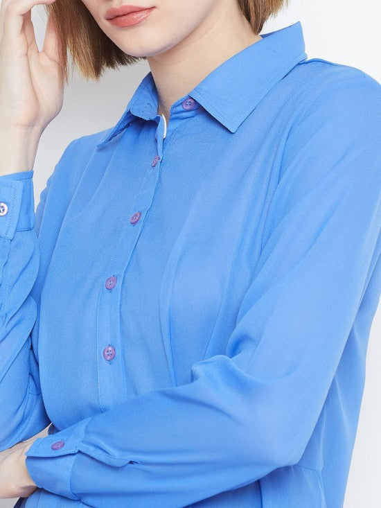 Peplum style solid shirt