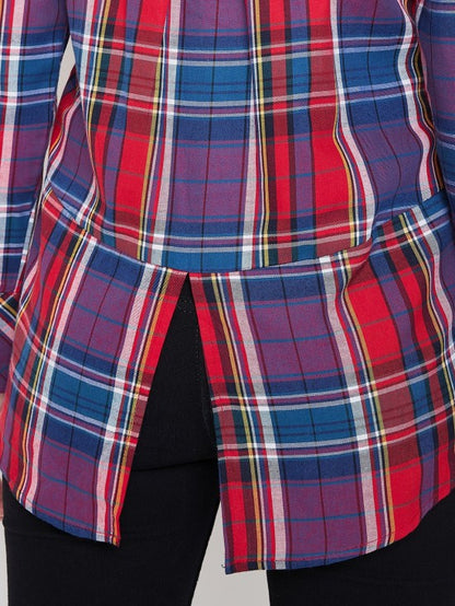 Plaid checks shirt with stylized back