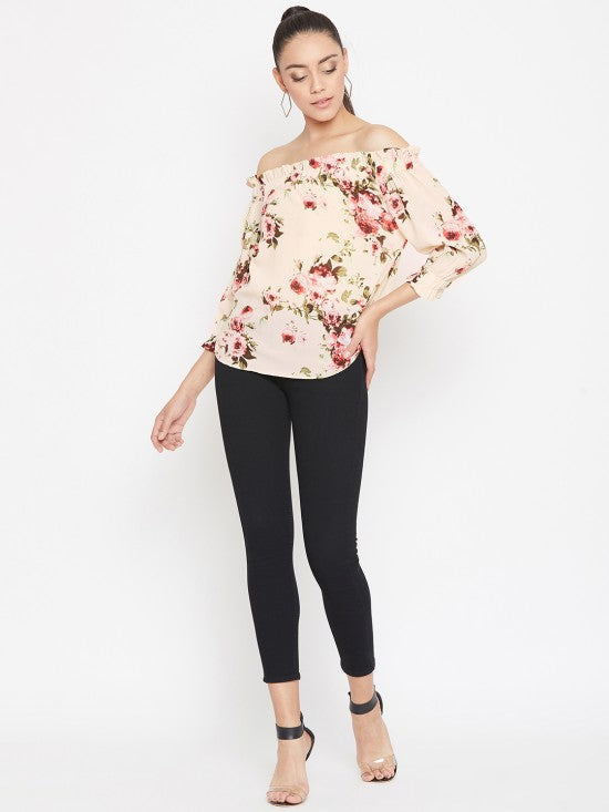 Floral Printed Off Shoulder Top