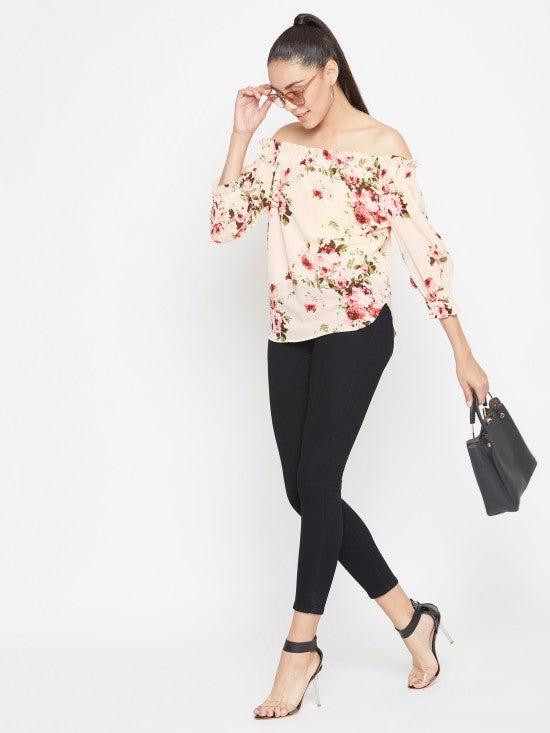 Floral Printed Off Shoulder Top
