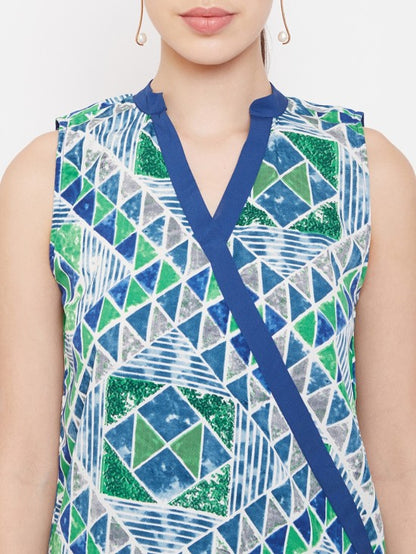Printed High Low Hem Style Top
