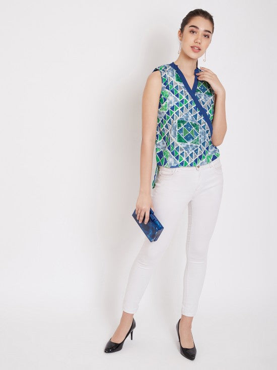 Printed High Low Hem Style Top