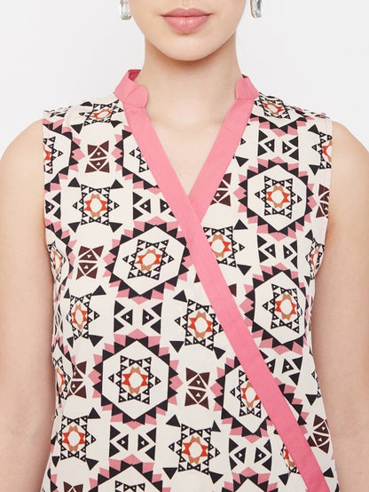 Printed High Low Hem Style Top