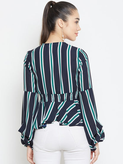Bouffant Sleeves Peplum Top