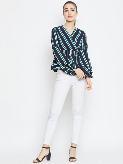 Bouffant Sleeves Peplum Top