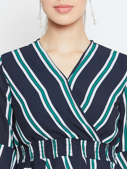 Bouffant Sleeves Peplum Top