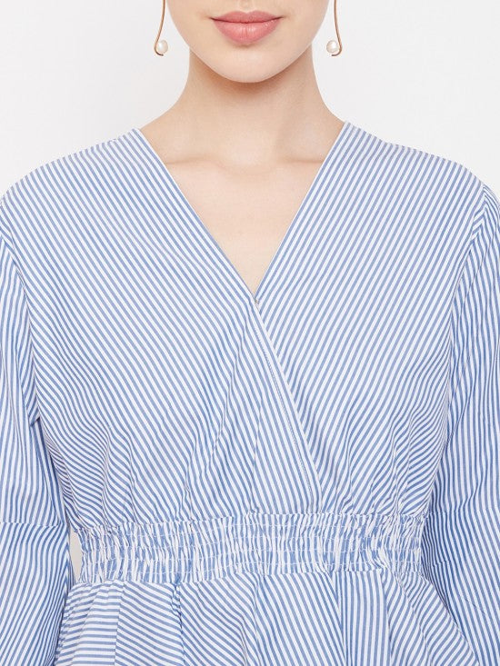 Bouffant Sleeves Peplum Top